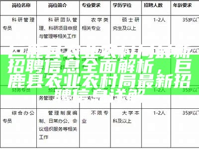 廣陽區(qū)農(nóng)業(yè)農(nóng)村局最新招聘信息全面解讀與解析